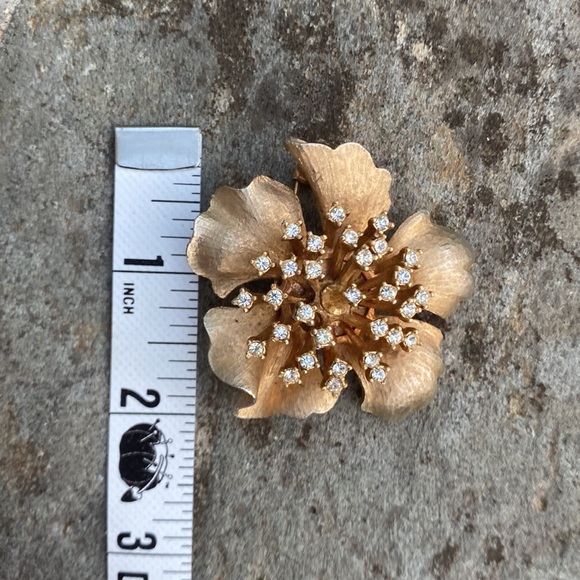 “HAR” VINTAGE Mid century STARBURST Brooch signed gold overrlay - Picture 10 of 10